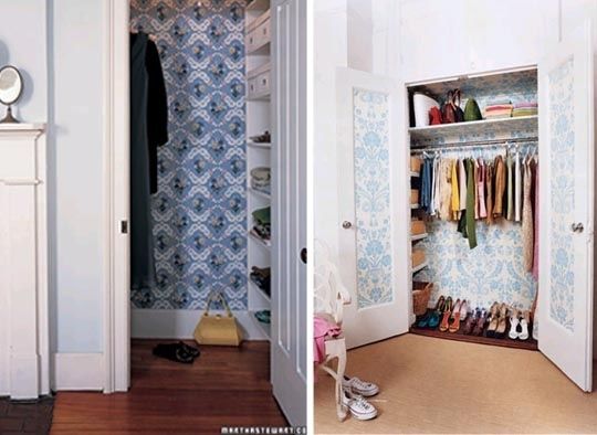 Add Temporary Wallpaper To Brighten Up Your Closet