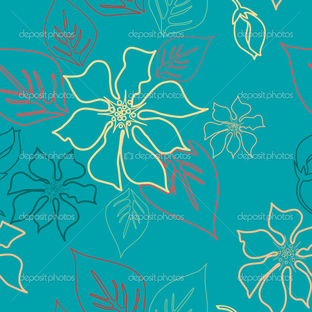 Tiki Pattern Wallpaper Seamless Aloha Stock