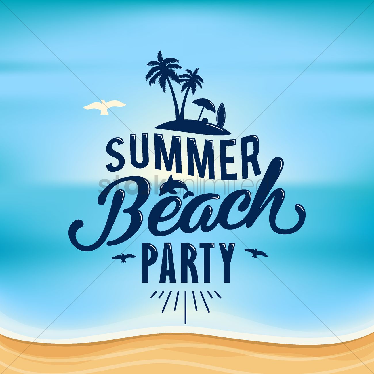 Summer Beach Wallpaper Vector Image Stockunlimited