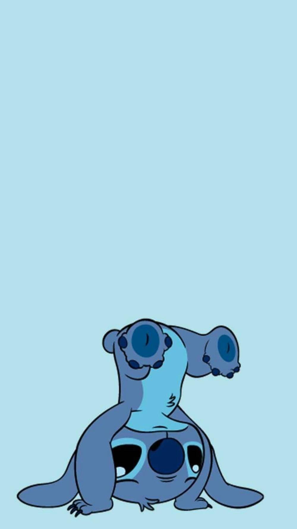 Cute Stitch Upside Down iPhone Wallpaper