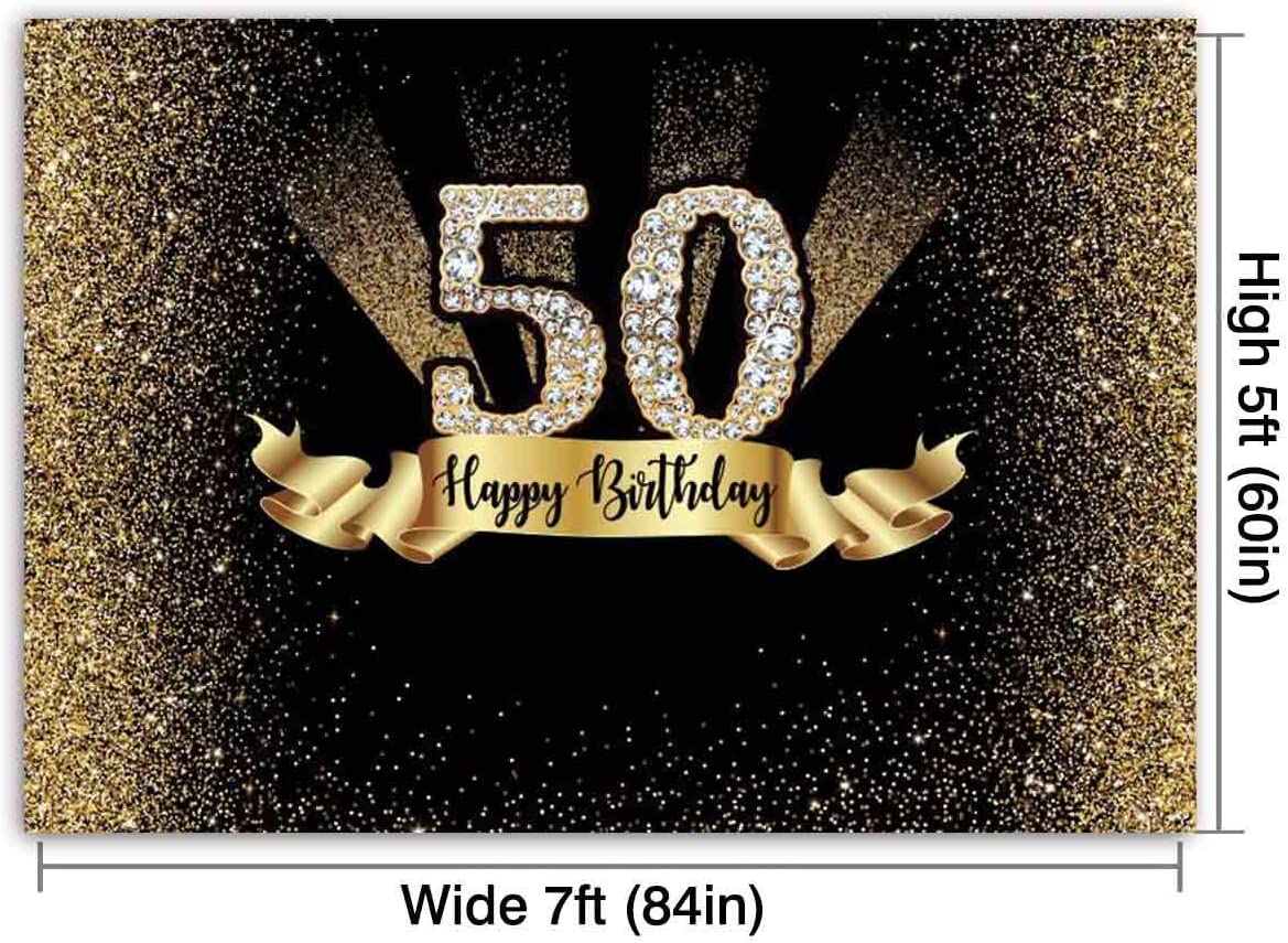 Free download Amazoncom Funnytree 7x5ft Gold and Black 50th Birthday ...