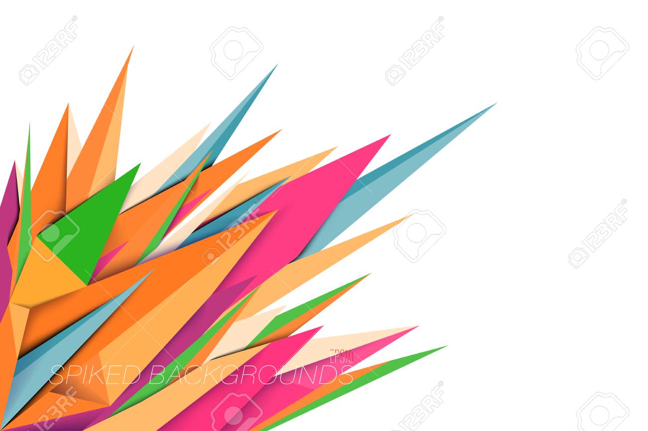 Spiked Shape Colors Vector Abstract Wallpaper On A White 1300x866