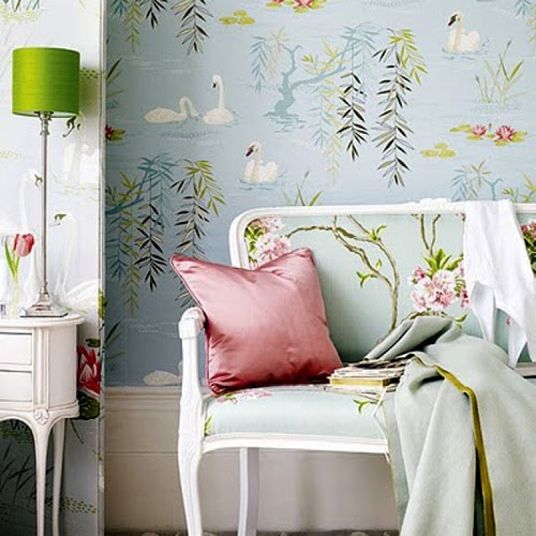 Nina Campbell Swan Lake Wallpaper