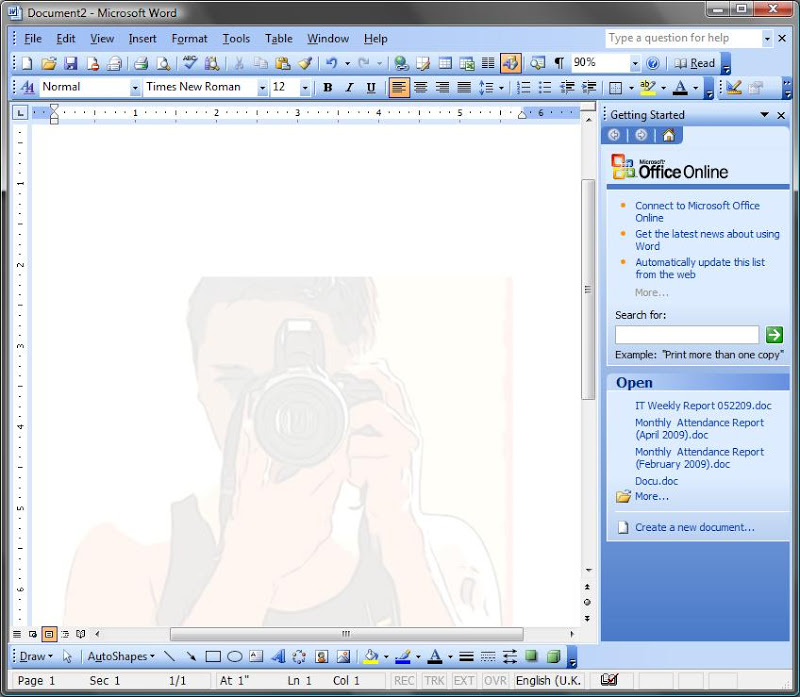 microsoft word insert image as single page background