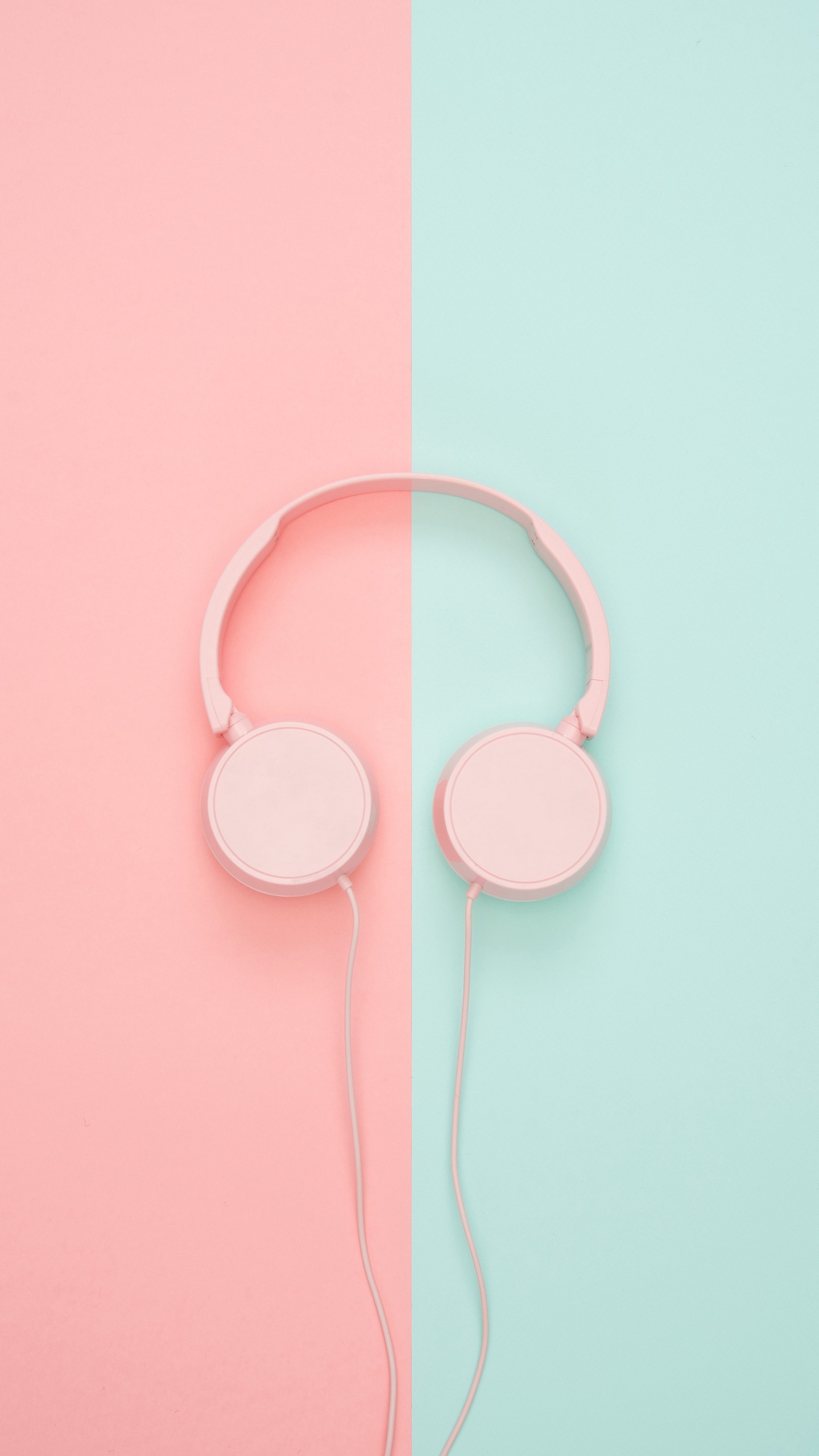 Wallpaper Headphones Minimalism Pink Pastel