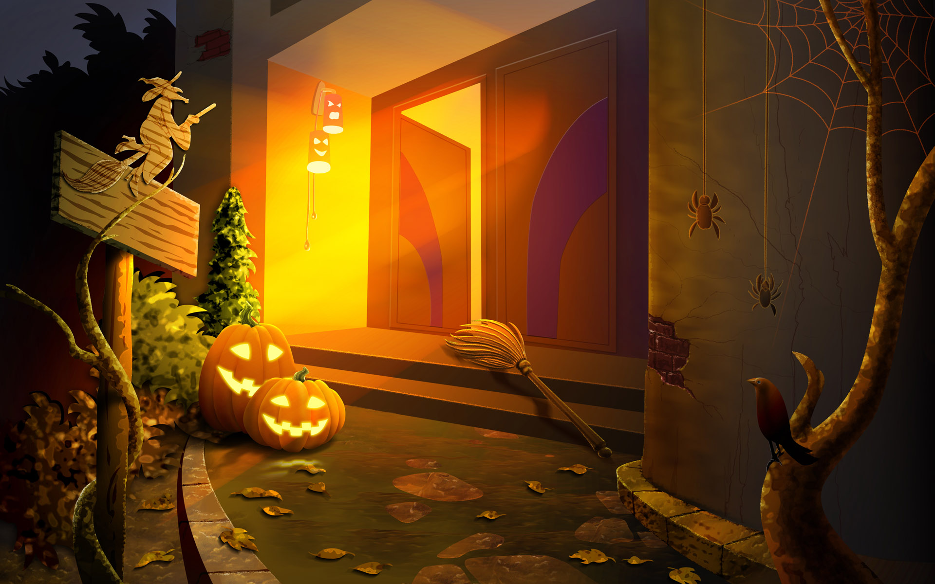 Halloween House Witches Wallpaper And Image Pictures