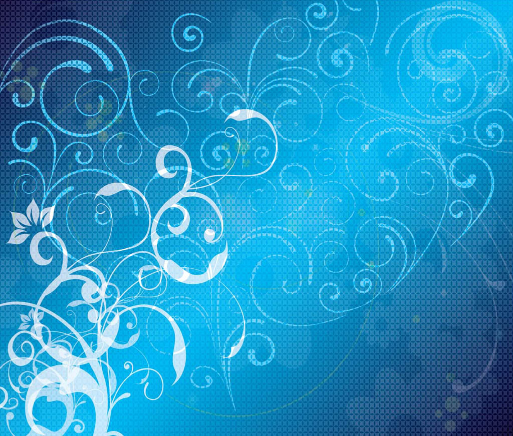 Blue Floral Vector Background