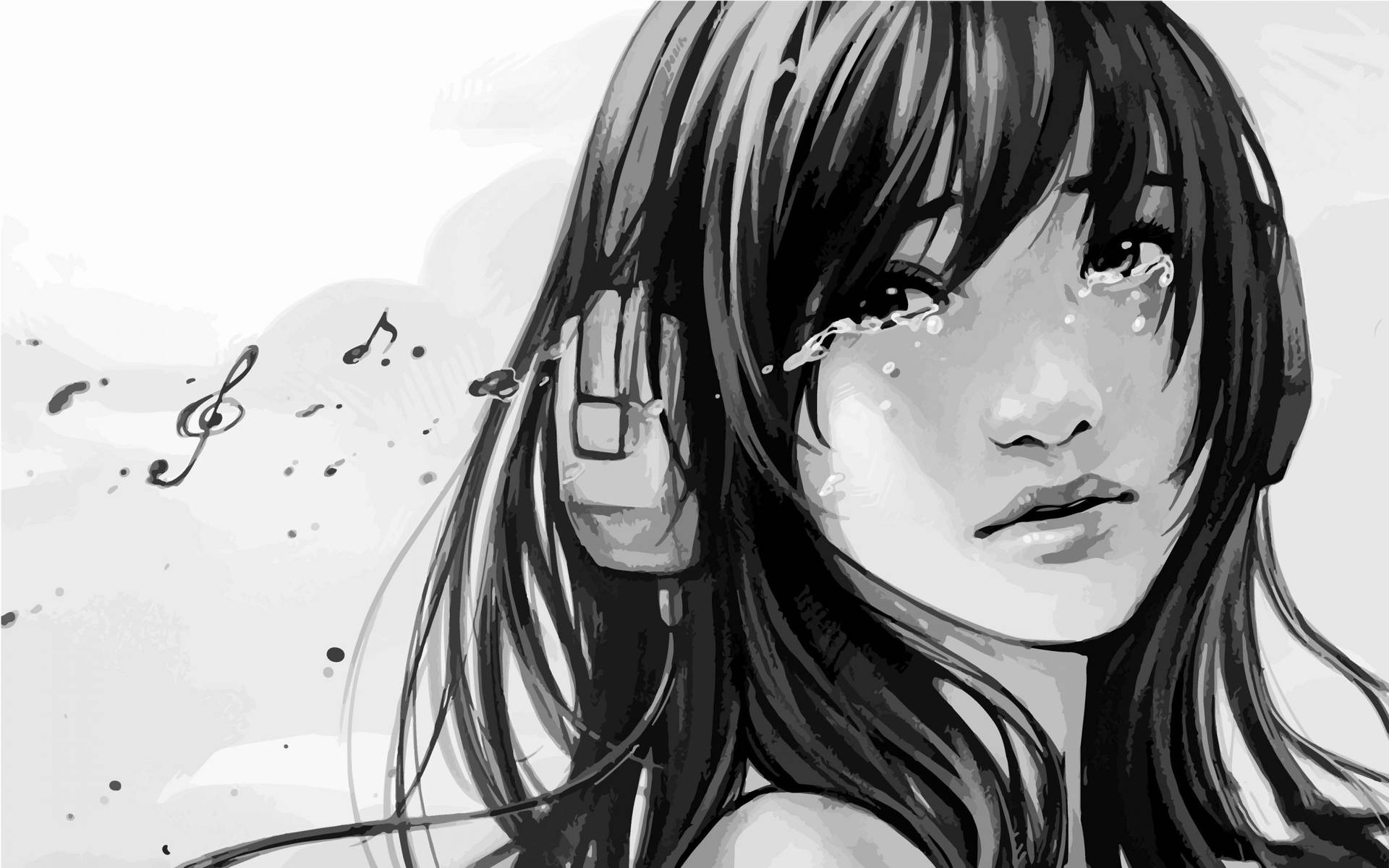 Anime Girl Sad Alone Wallpaper