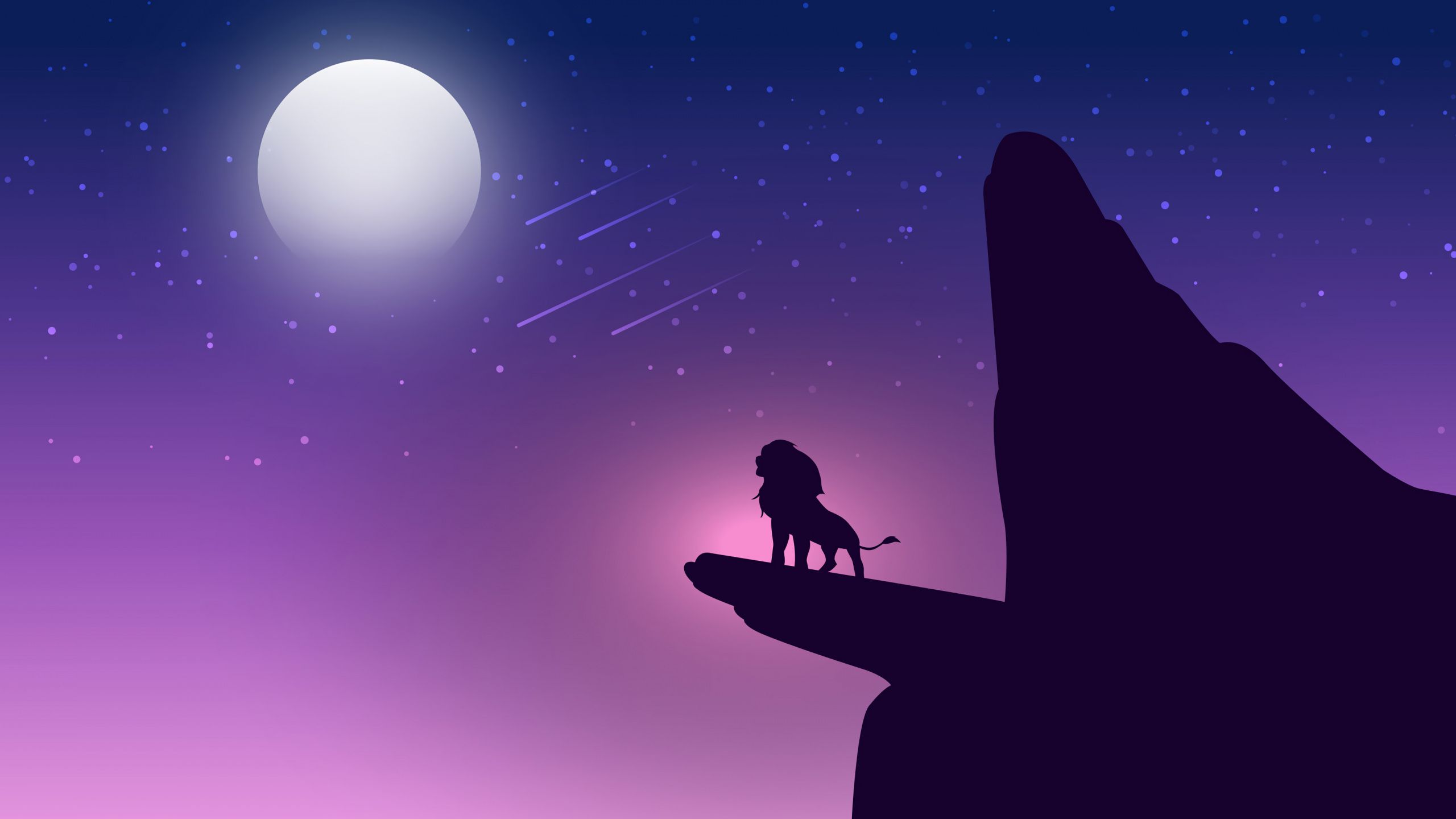 Night Lion King Simba Minimal Silhouette Art
