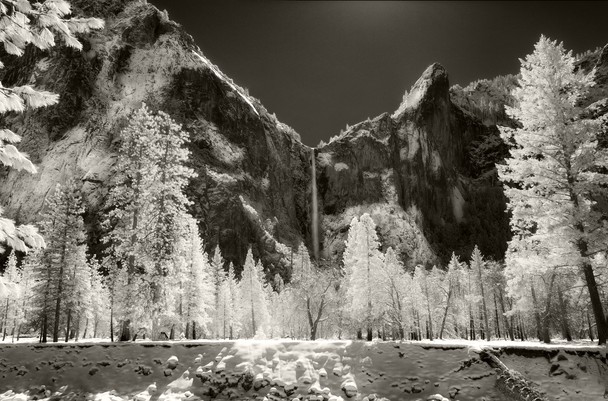 Bridalveil Falls at Winter Time in Infrared   National Geographic