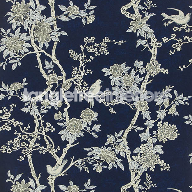 Marlowe Floral Wallpaper From Ralph Lauren Prl048 Prussian Blue