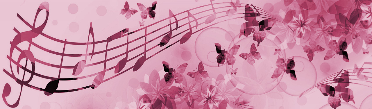 Pink Music Notes Background Light Musical And