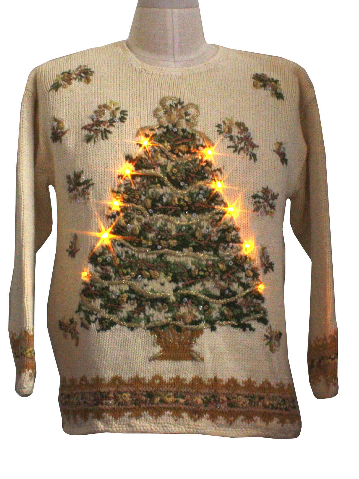 Womens Lightup Ugly Christmas Sweater Petite Sophisticate