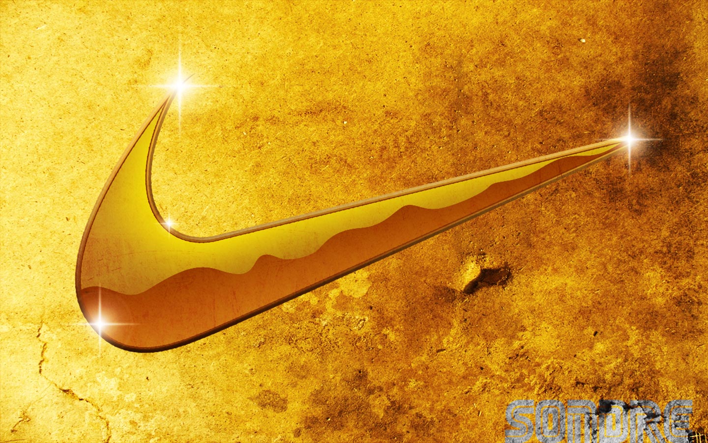 Wallpaper Golden Nike Logo