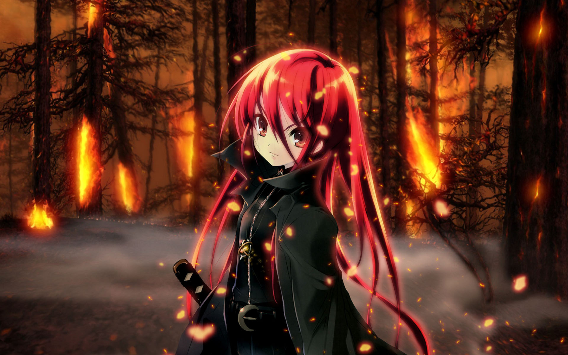 Image   Anime girl with red hair and a sword wallpaper 3553jpg   Camp 1920x1200
