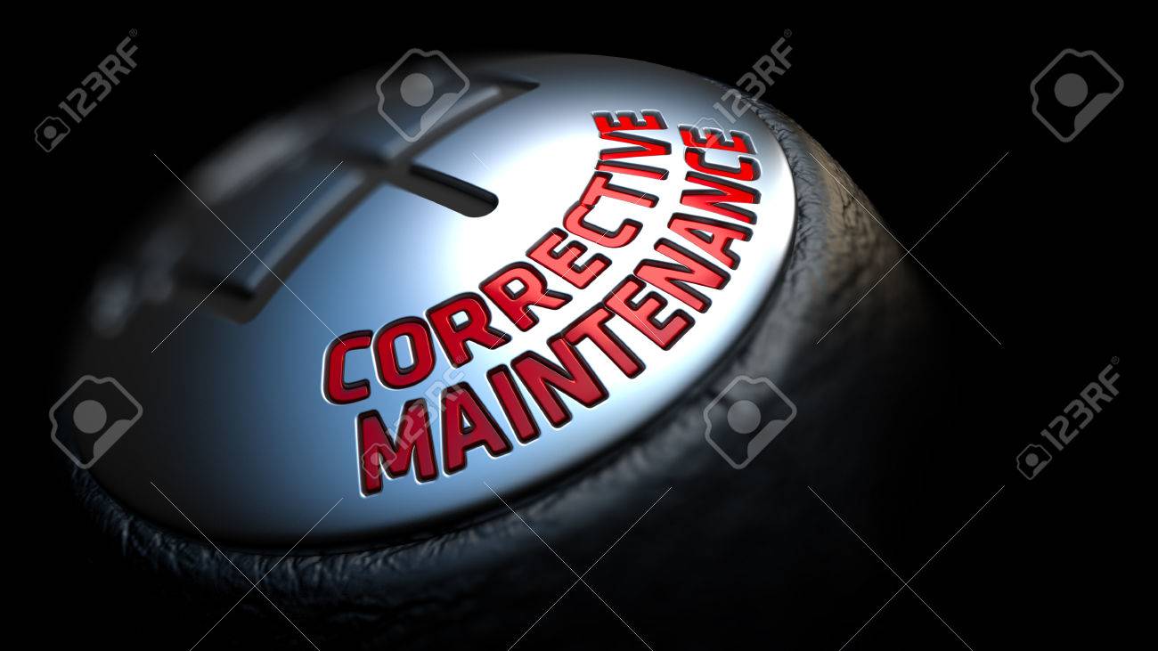 Corrective Maintenance Shift Knob With Red Text On Black