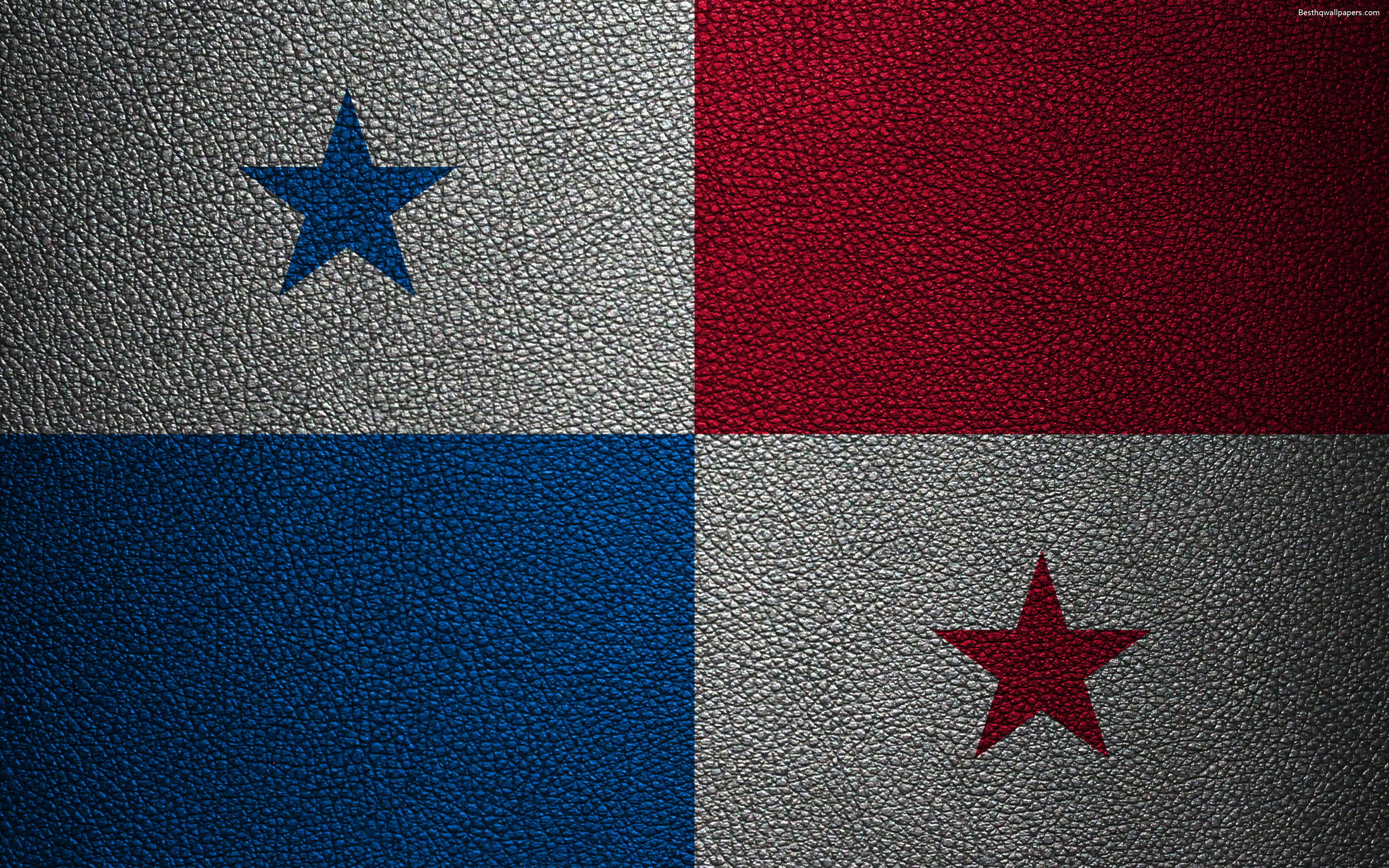 Wallpaper Flag Of Panama 4k Leather Texture North