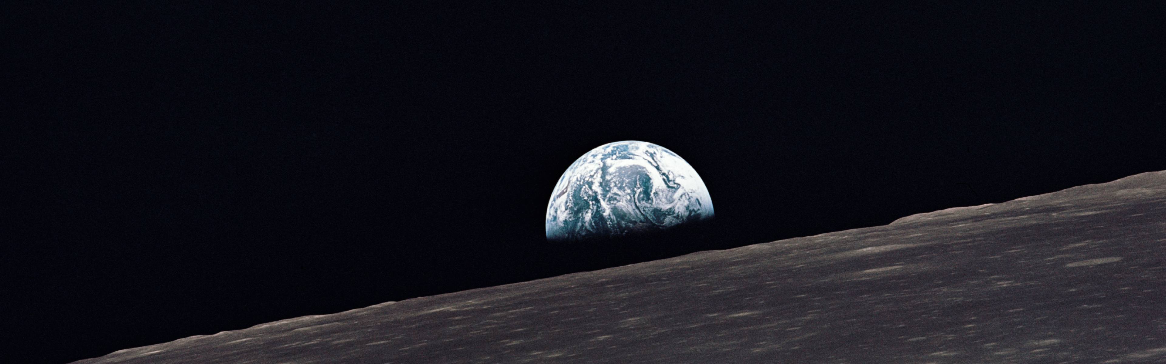 Earthrise Dual Monitor Wallpaper Celestial