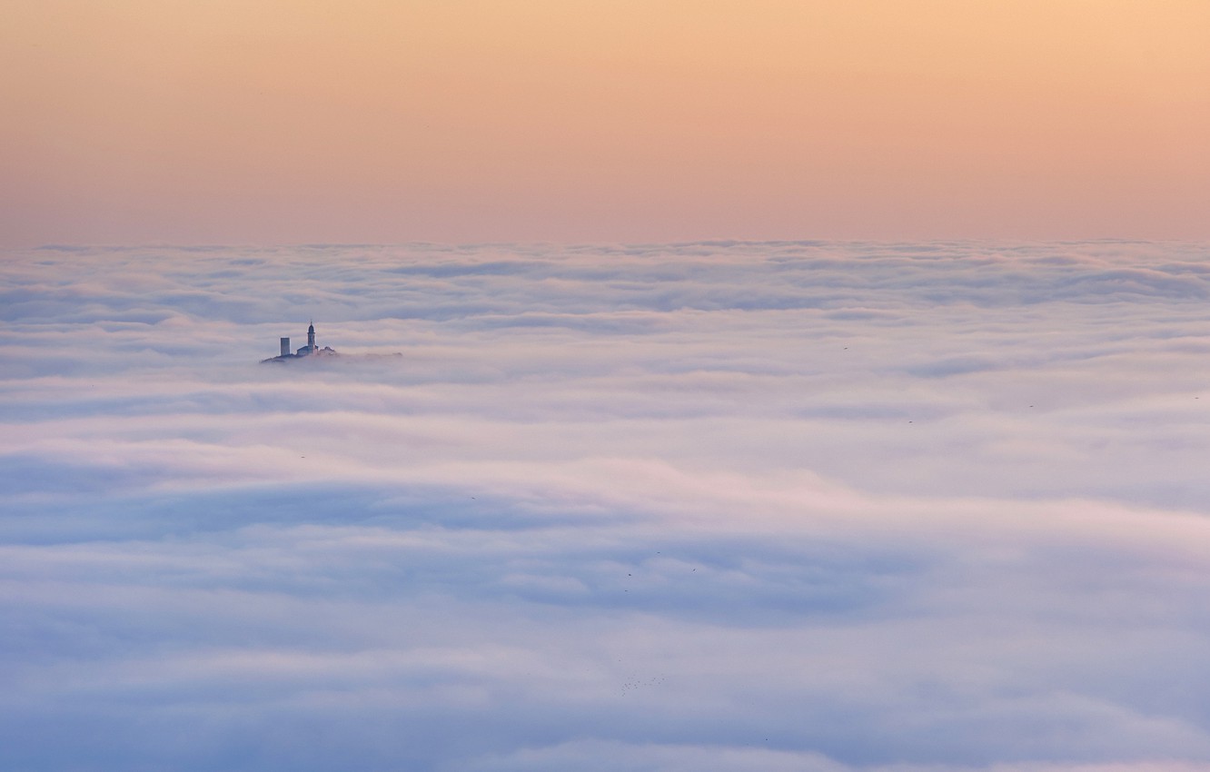 Wallpaper Landscape Fog Alba Macerata Mogliano Nuvole