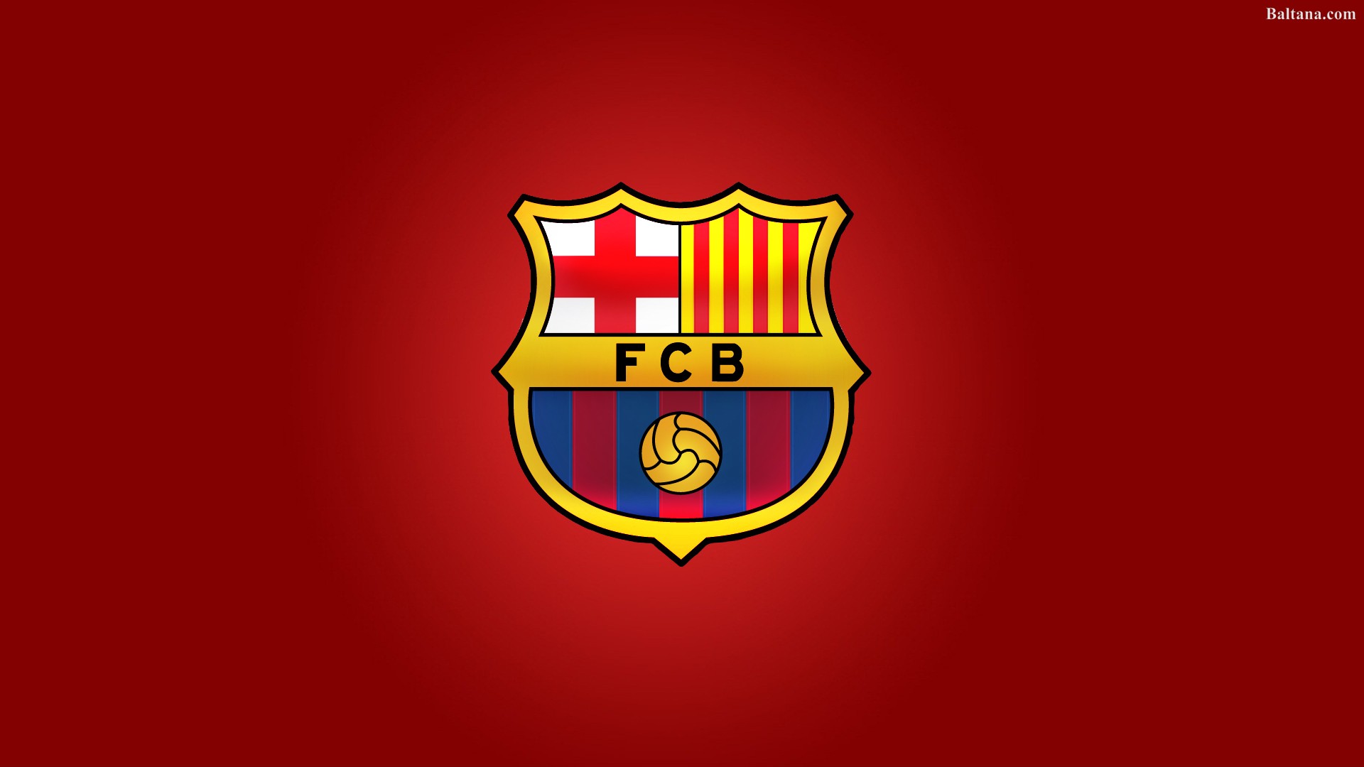 FC Barcelona Logo on Red Background