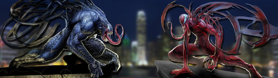 Venom V Carnage Dual Monitor Wallpaper By Rhino0