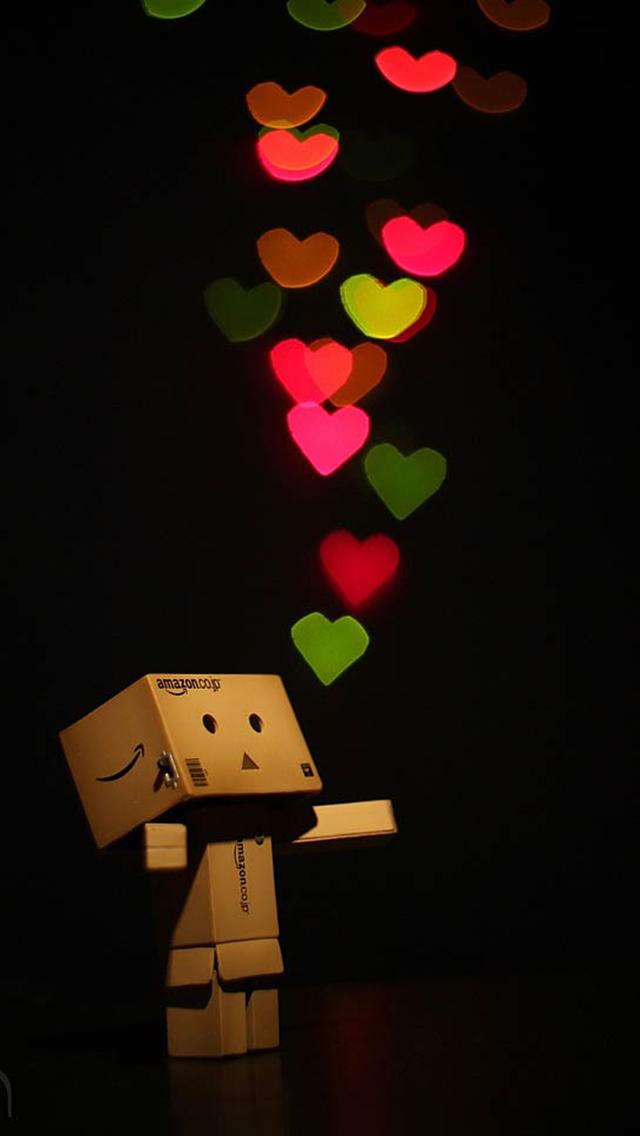 Cute Danbo Love Background For iPhone