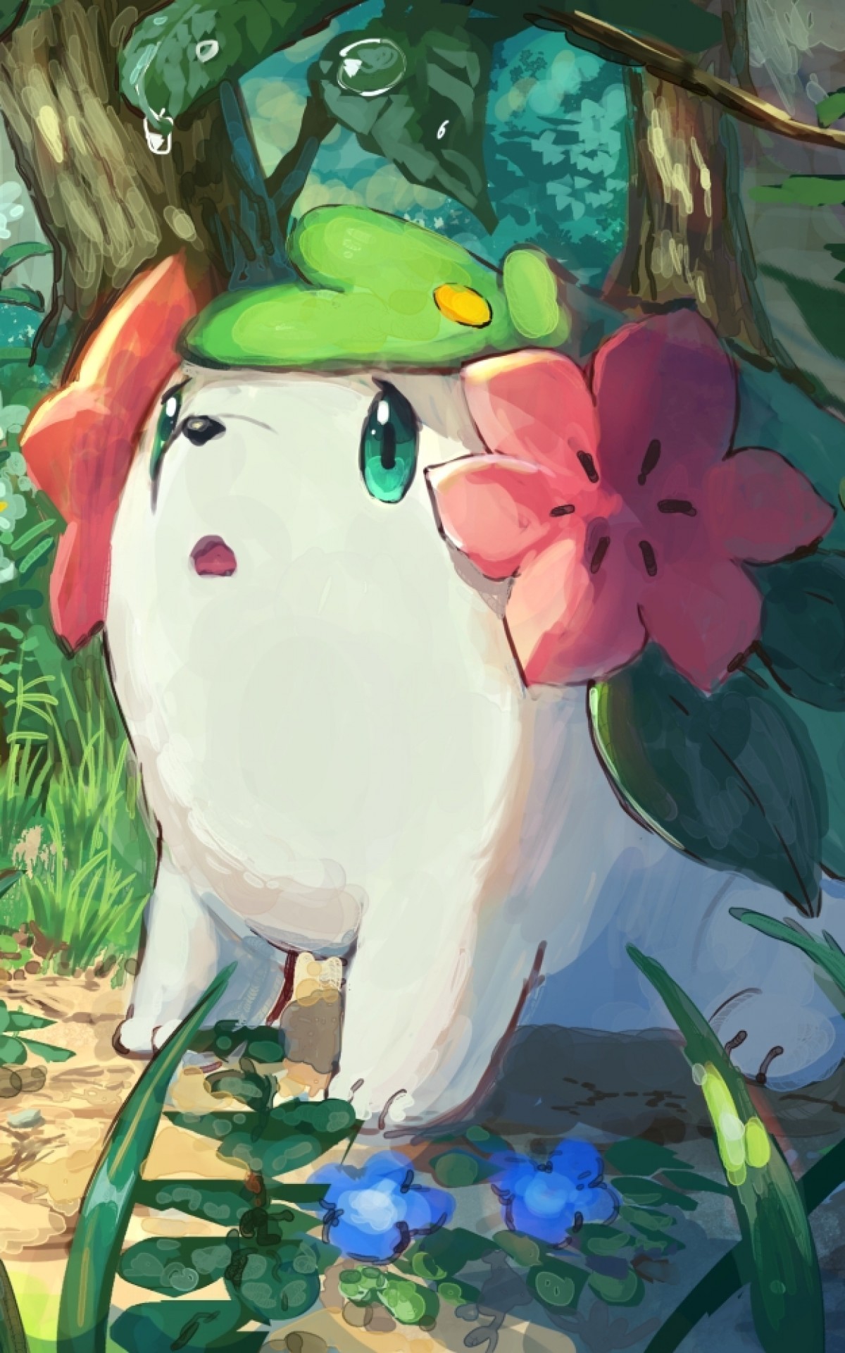Shaymin Pokemon Cute Leaves Wallpaper HD