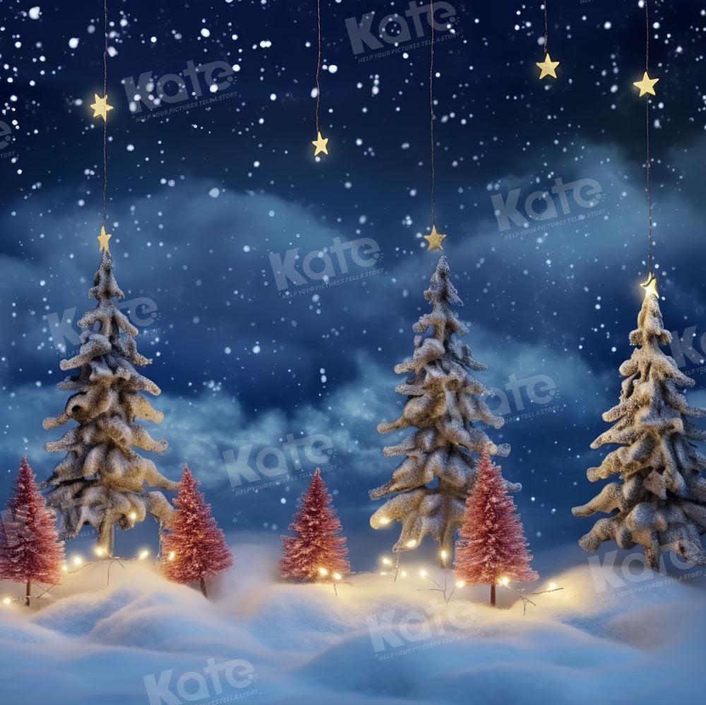 Kate Christmas Tree Night Star Snowy Land Backdrop Designed By Chain P