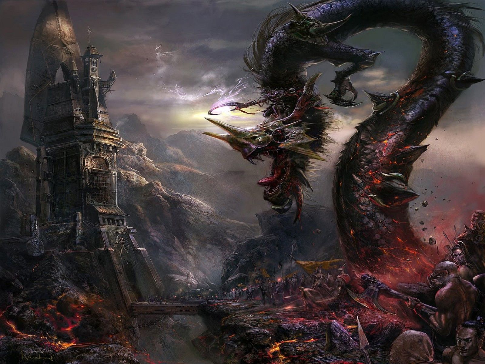 Best Dragon War Background Wallpaper