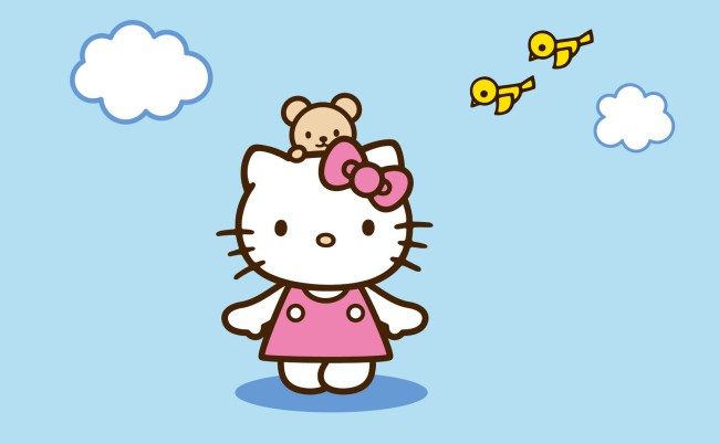 Free download wallpaper in blue background color this cute hello kitty  pjpgresize [650x402] for your Desktop, Mobile & Tablet | Explore 50+ High  Resolution Hello Kitty Wallpaper | Hello Kitty Backgrounds, Background