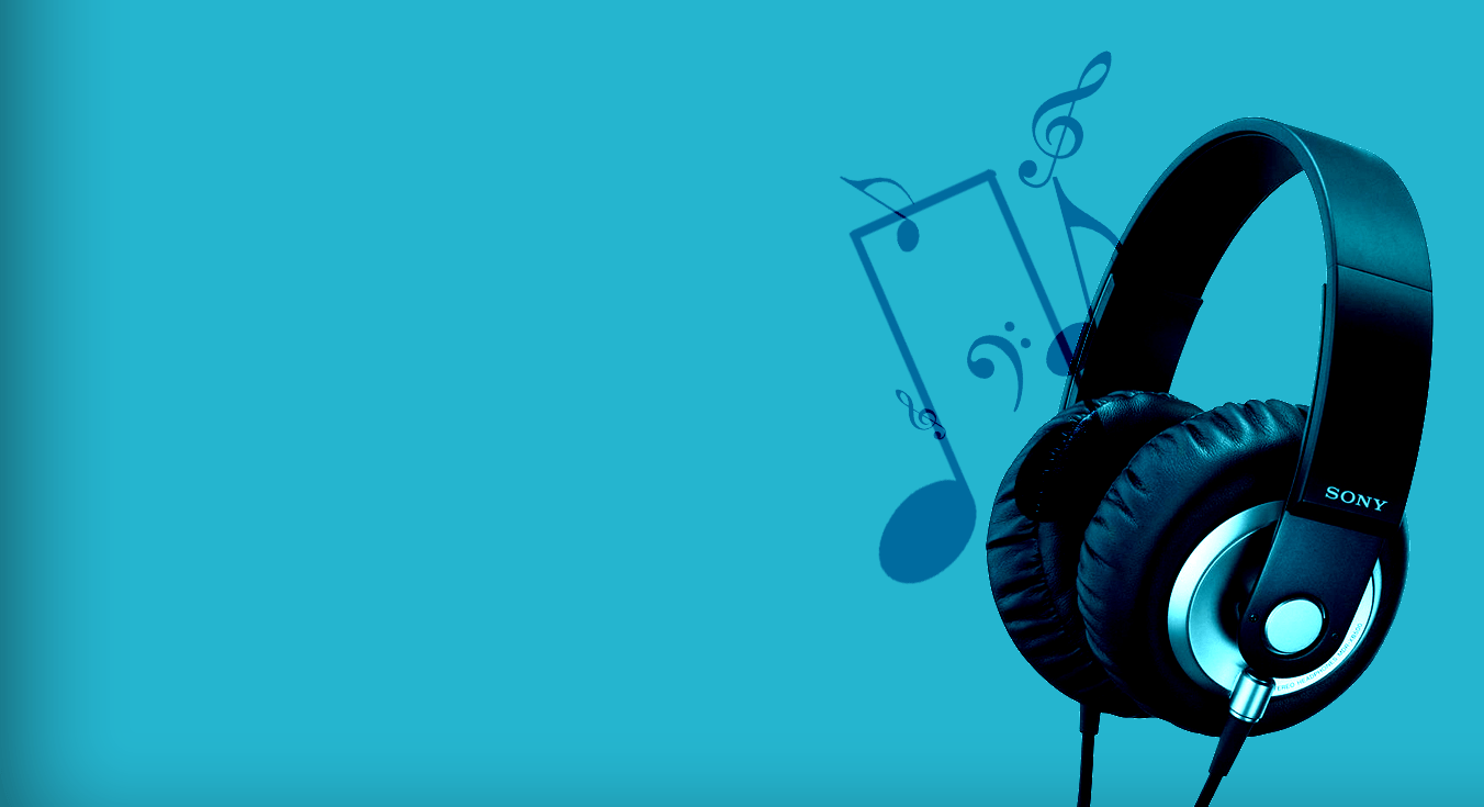 Blue Background Music Headphone Wallpaper Picture HD