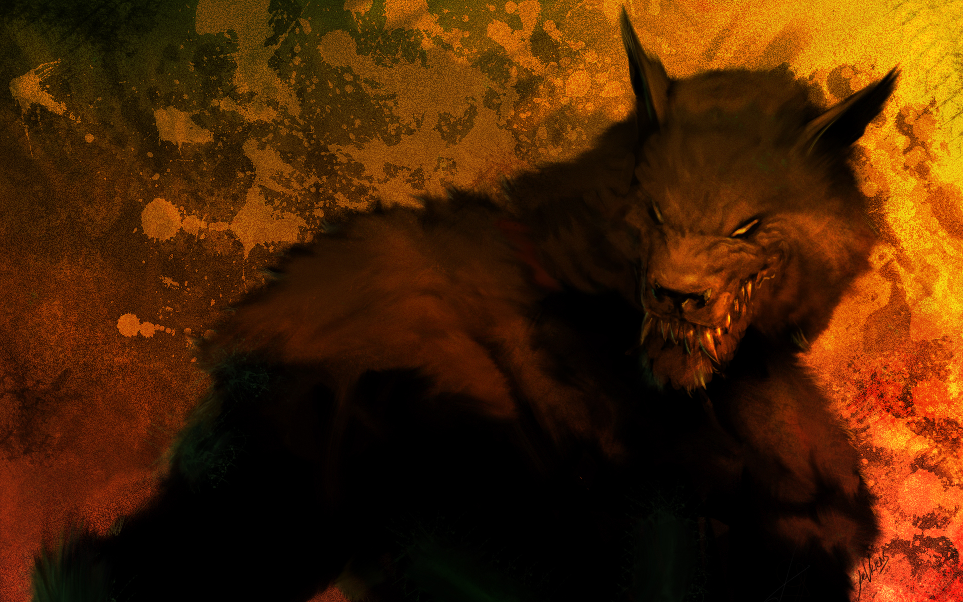 Dark Horror Werewolf Lycan Monster Creature Wolf Wallpaper