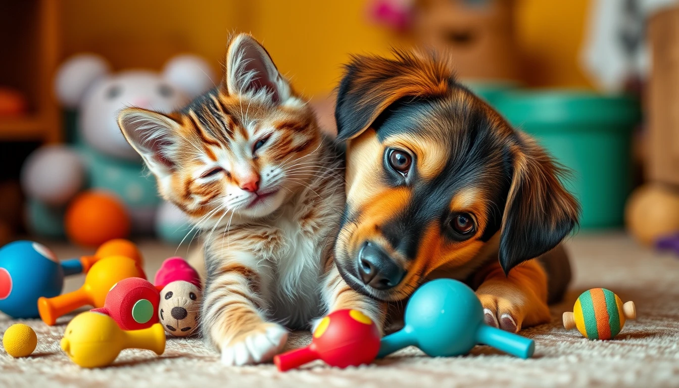 Adorable Cat And Dog Wallpaper