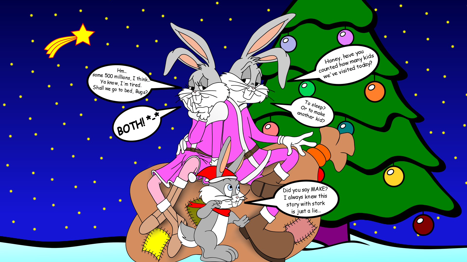 Looney tunes christmas bugs bunny f wallpaper 1920x1080 184440 1920x1080
