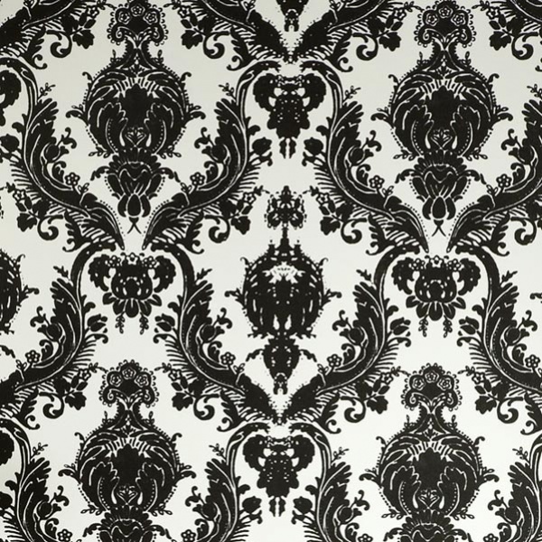 Tempaper Damsel Wallpaper Black and White by Couture Deco