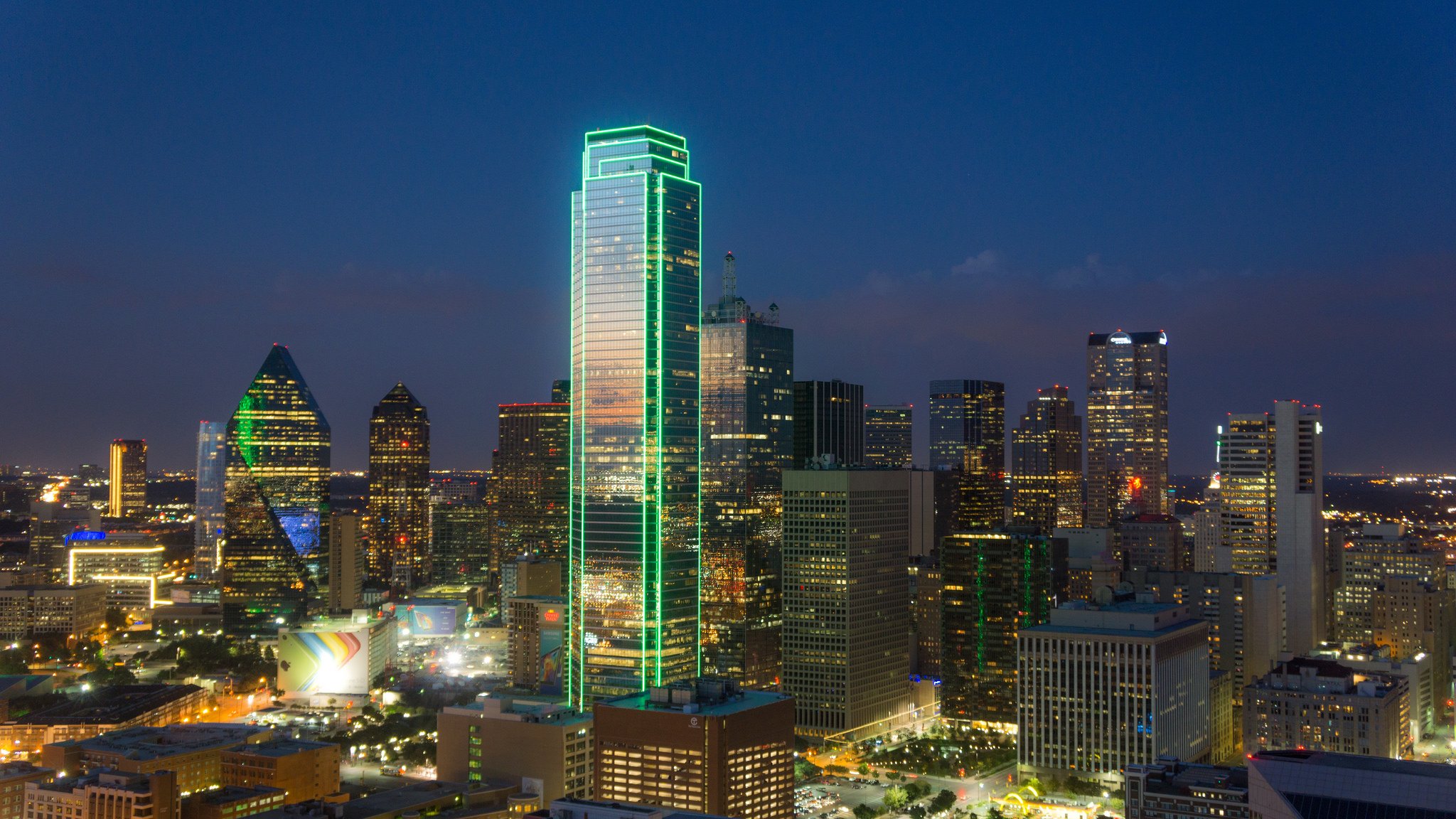 Dallas architecture bridges cities City texas Night towers buildings