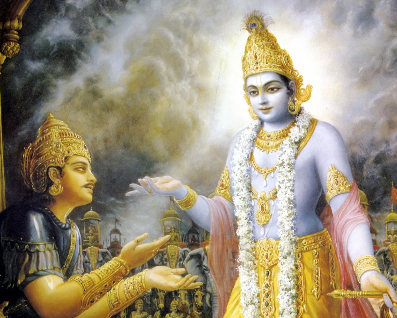 Free download GOD Krishna and Arjun [1600x1068] for your Desktop 1280x1024