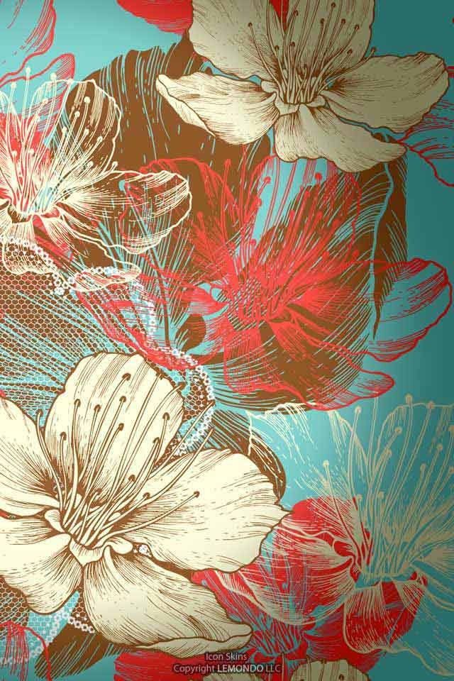Bold Floral iPhone Electronics Wallpaper