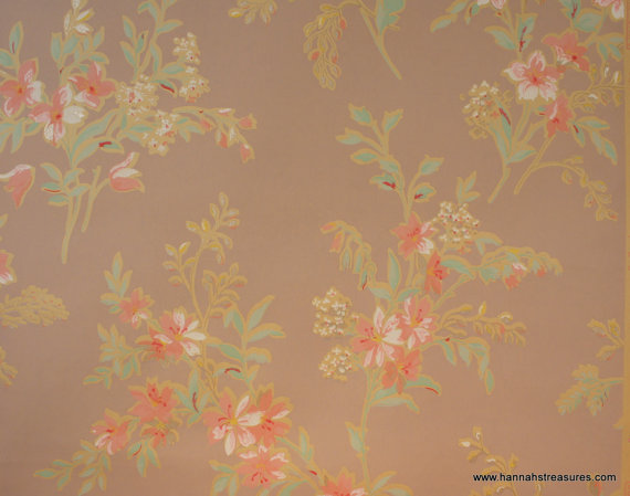 S Vintage Wallpaper Pretty Antique Floral With Pink Flowers
