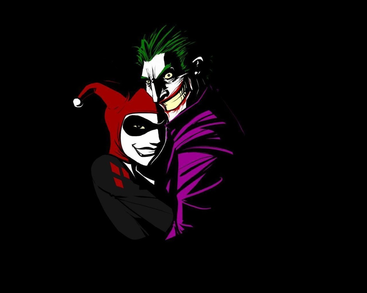 3d Wallpaper Hprli Quinn Et Le Joker Batman Filles Fond