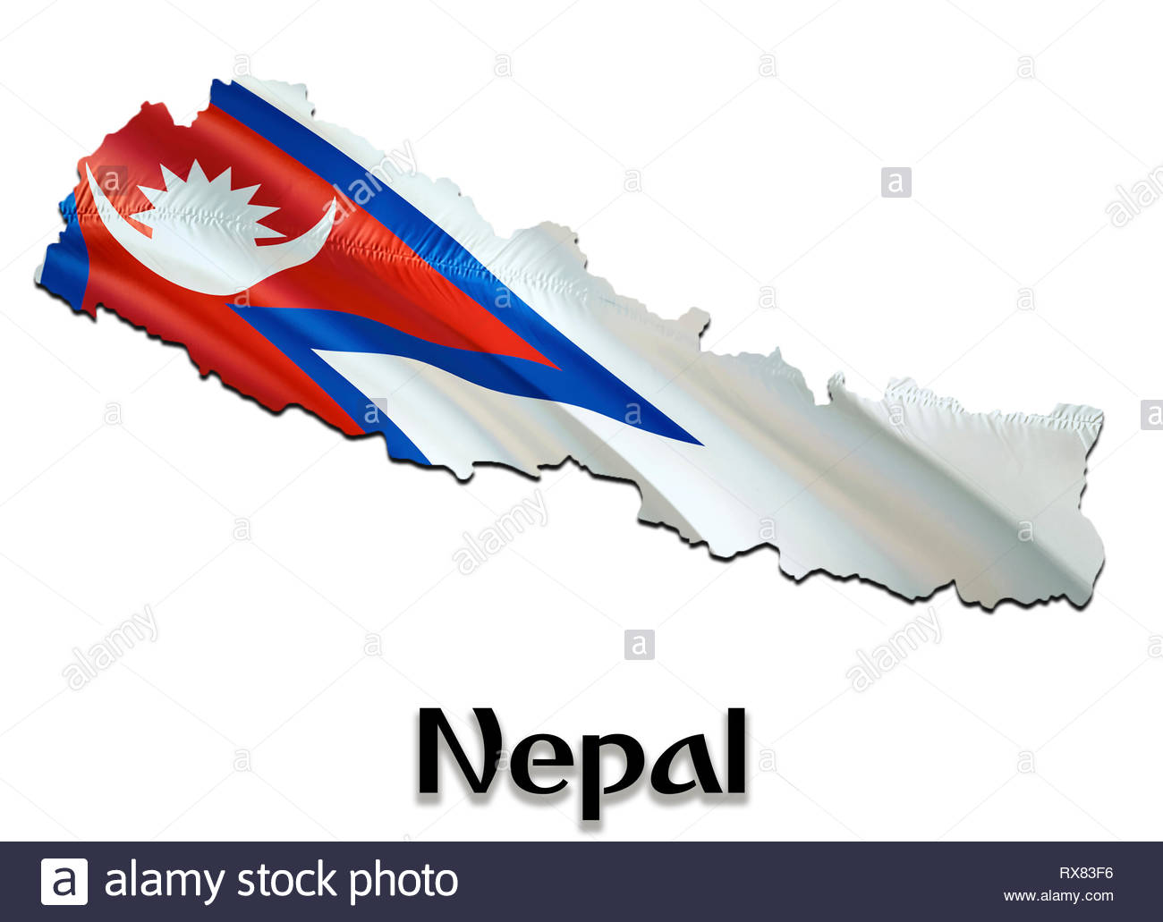 Nepal Map Flag 3d Rendering And On Asia The