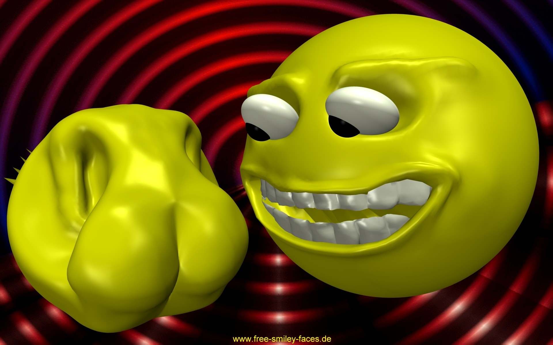 3D Smiley Face with a Curious Expression