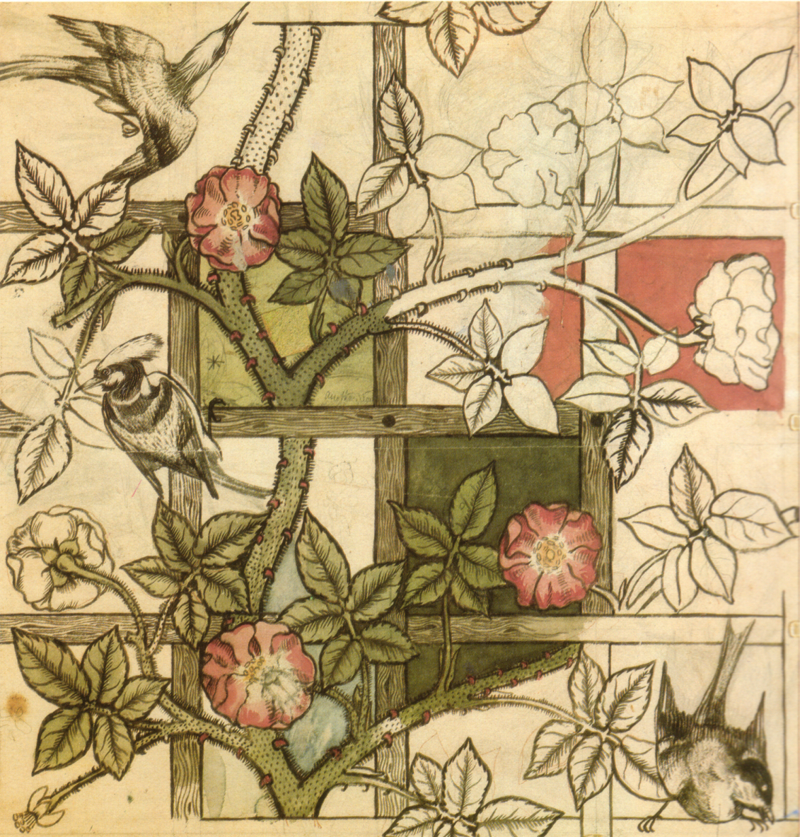File William Morris Design For Trellis Wallpaper Jpg Wikipedia