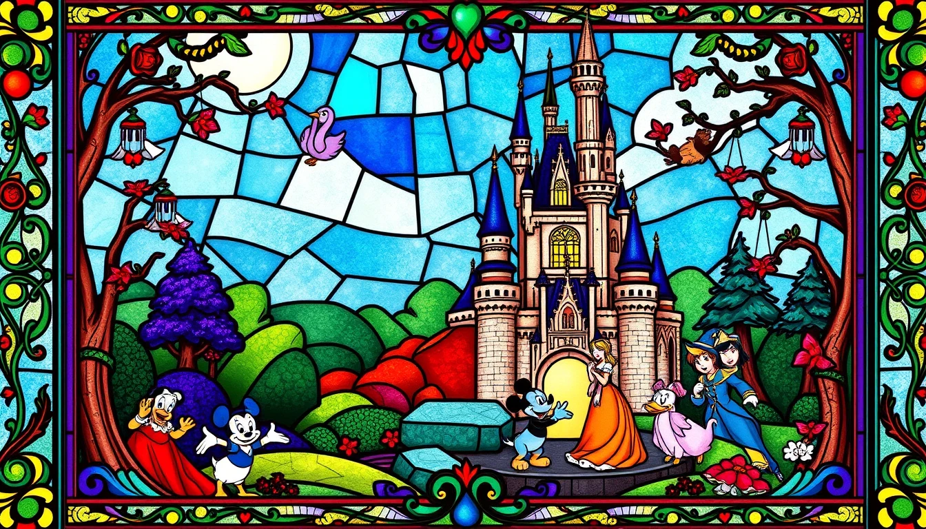 Disney Stained Glass Wallpaper