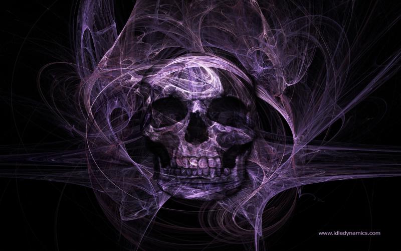 Black And Purple Skull Wallpaper