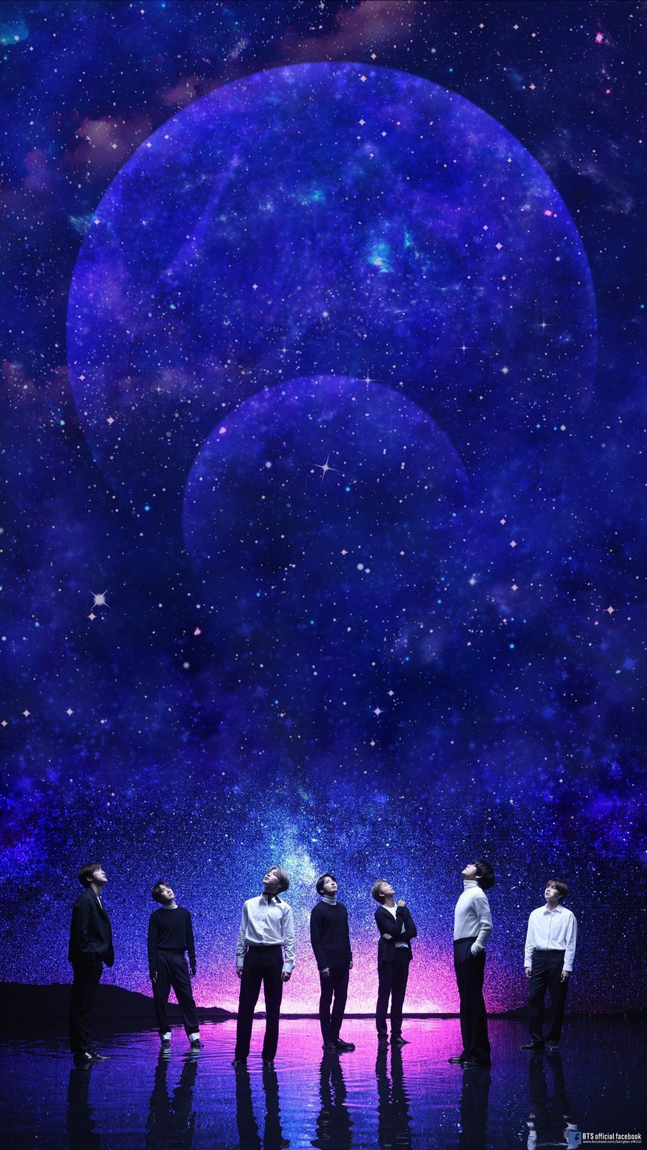 Bts Purple Galaxy Fan Art In Laptop Wallpaper