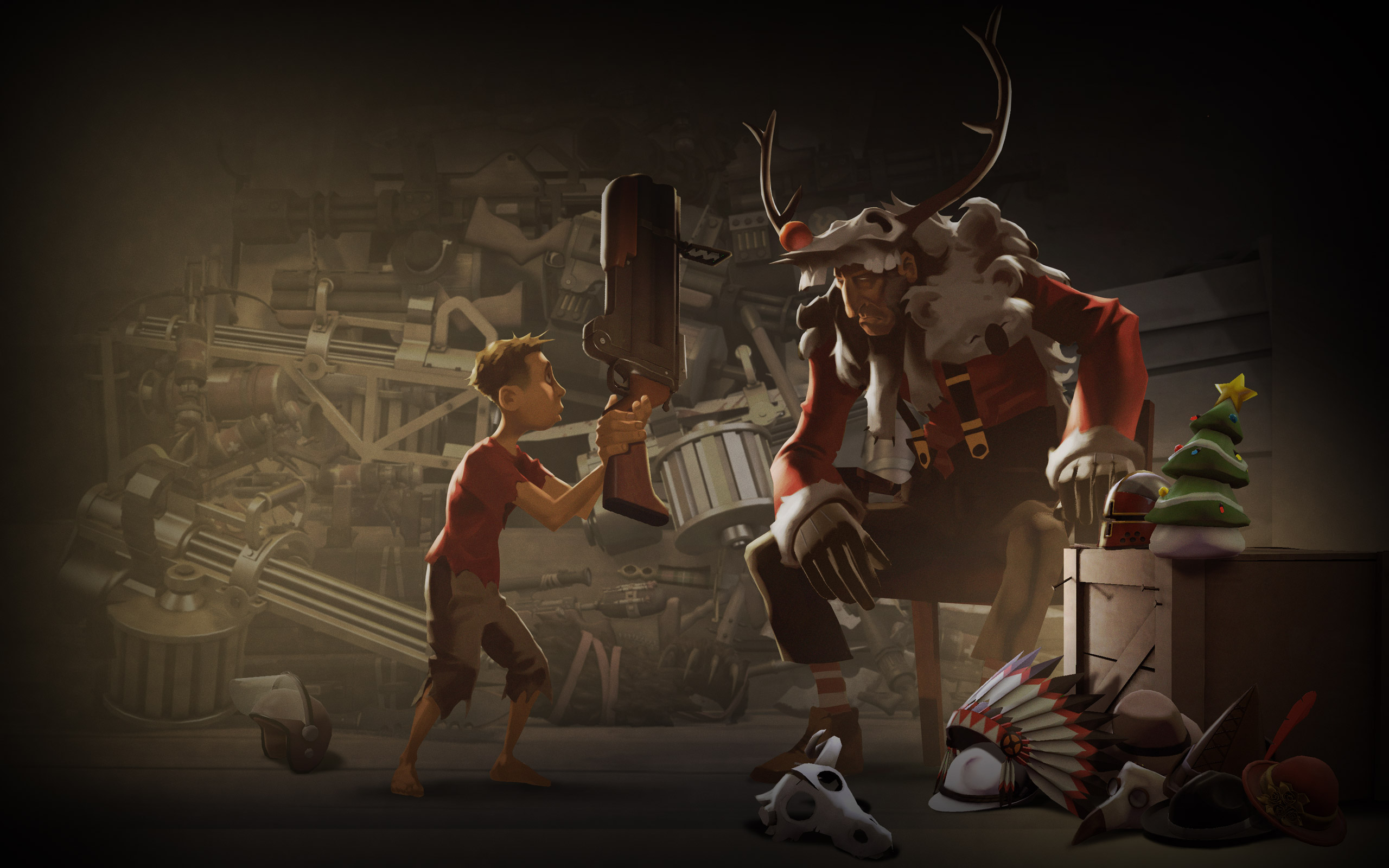 Team Fortress Christmas Google Background