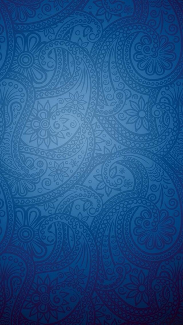 Blue Paisley iPhone Wallpaper