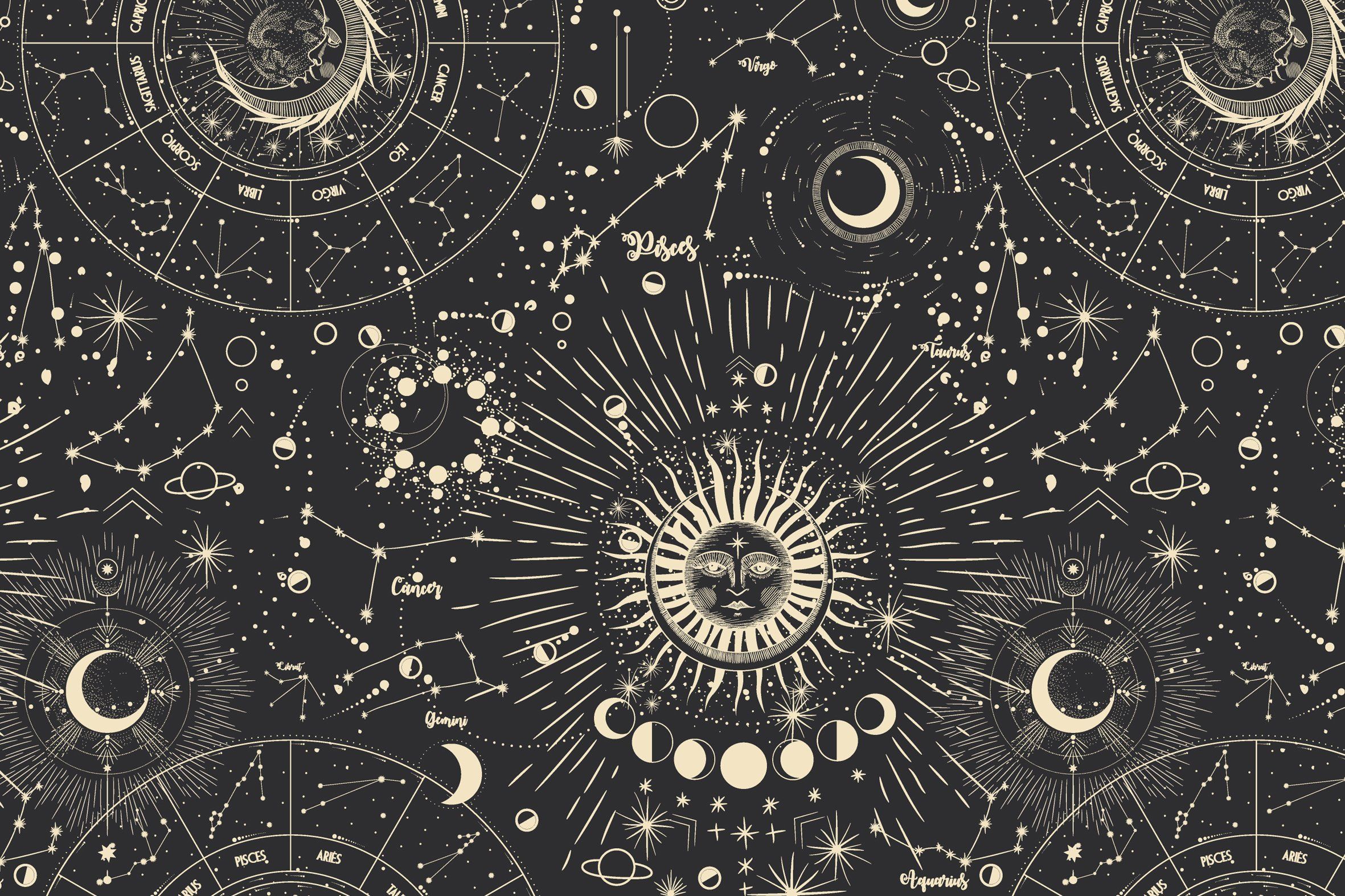 Cosmic Magic Textures Desktop Wallpaper Art Witchy
