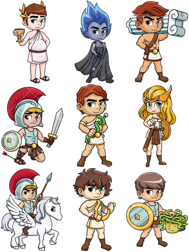 Greek Demigods Cartoon Vector Clipart Friendlystock